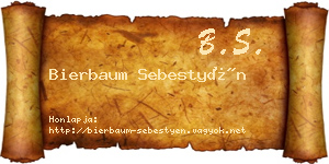 Bierbaum Sebestyén névjegykártya